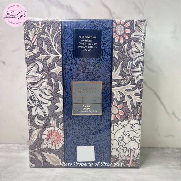 WILLIAM MORRIS Double Bough Heather Floral KING Duvet Cover Set - Picture 1 of 8